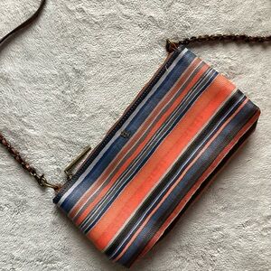Elliott Lucca Vintage Y2K Artisan Harmony Striped Crossbody Bag Vegan Leather